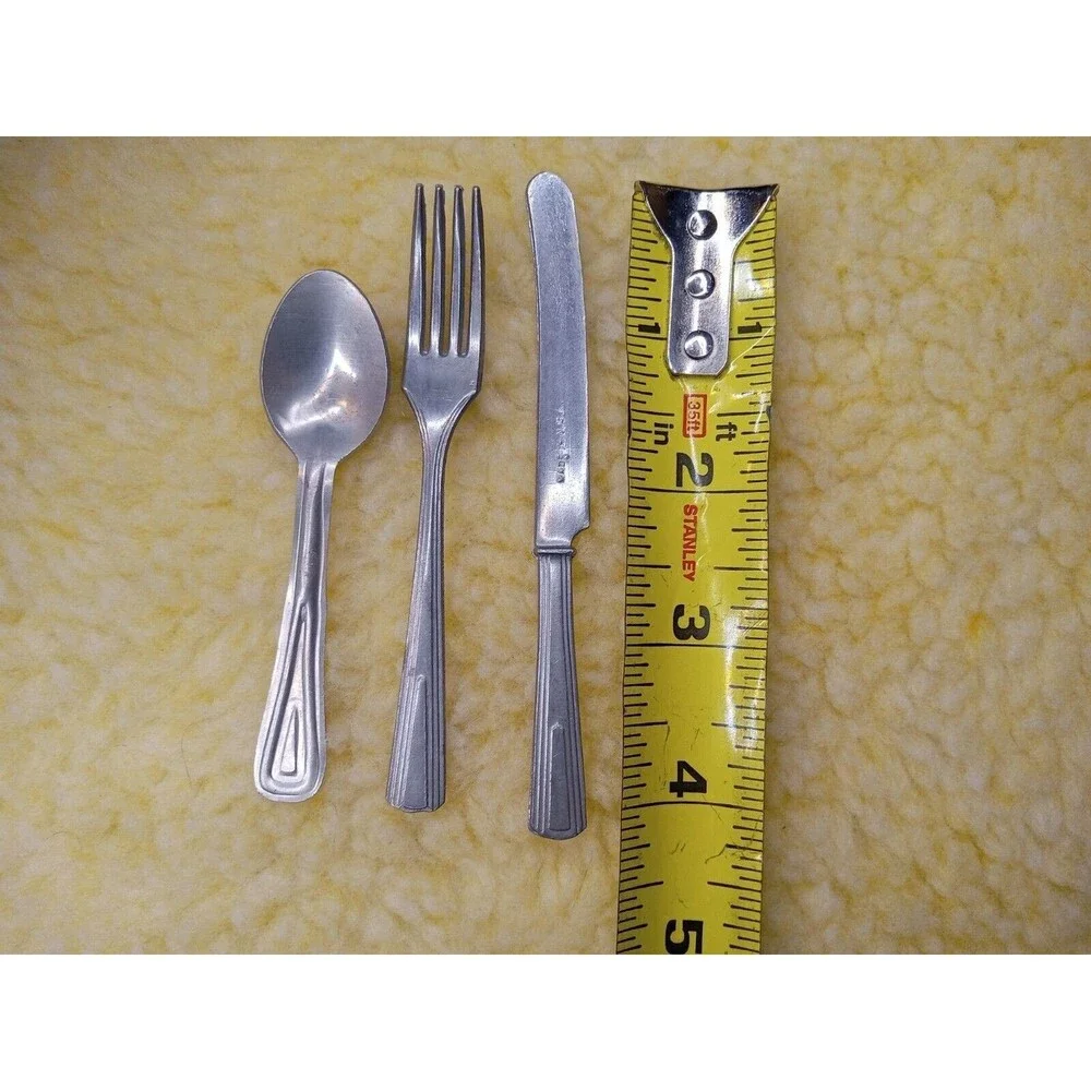Lot of Childrens Vintage Silverplated Knife,  Fork, and Spoon MADE IN USA